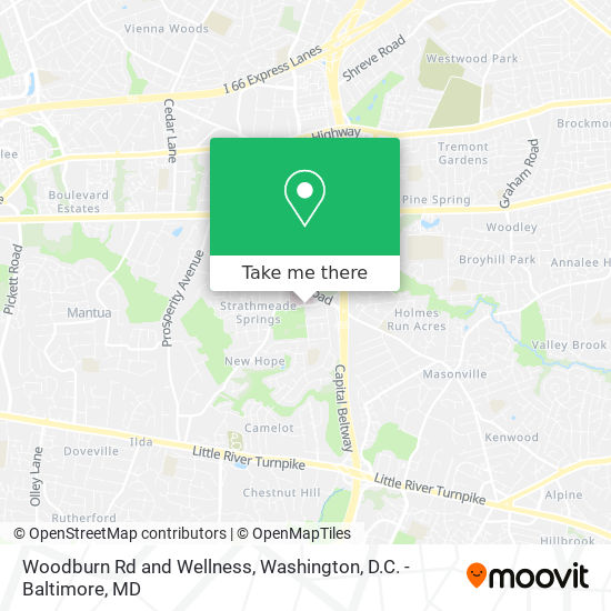 Woodburn Rd and Wellness map