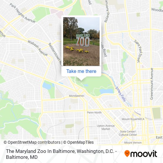 The Maryland Zoo In Baltimore map