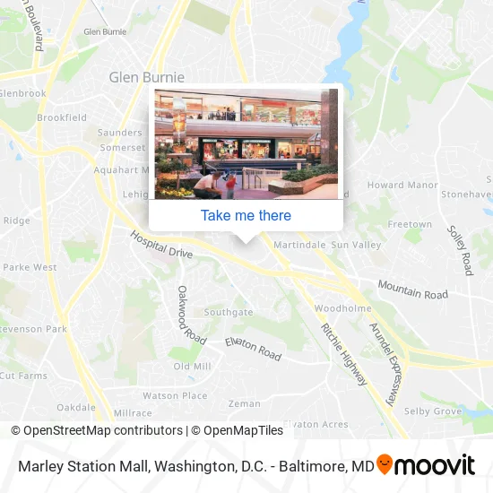 Marley Station Mall Map How To Get To Marley Station Mall In Glen Burnie By Bus Or Train?