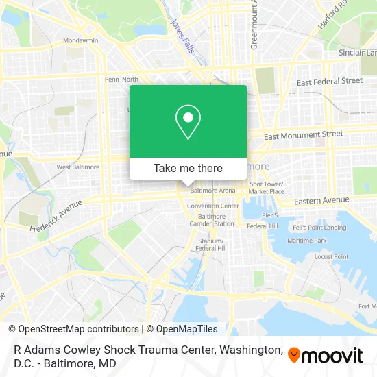 R Adams Cowley Shock Trauma Center map
