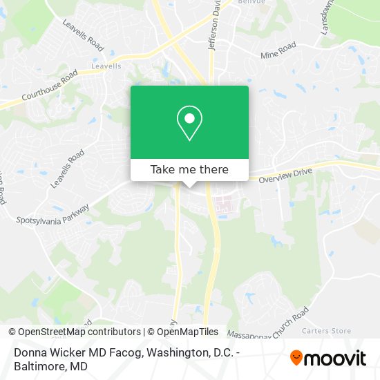 Donna Wicker MD Facog map
