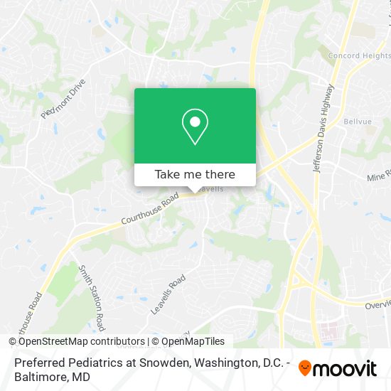 Preferred Pediatrics at Snowden map