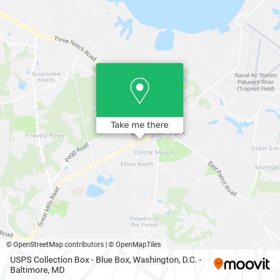 Mapa de USPS Collection Box - Blue Box