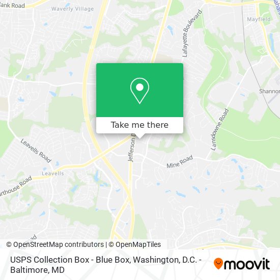 USPS Collection Box - Blue Box map