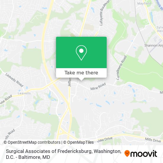 Surgical Associates of Fredericksburg map