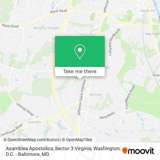 Mapa de Asamblea Apostolica, Sector 3 Virginia