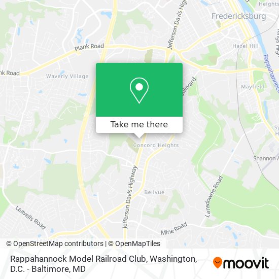 Rappahannock Model Railroad Club map