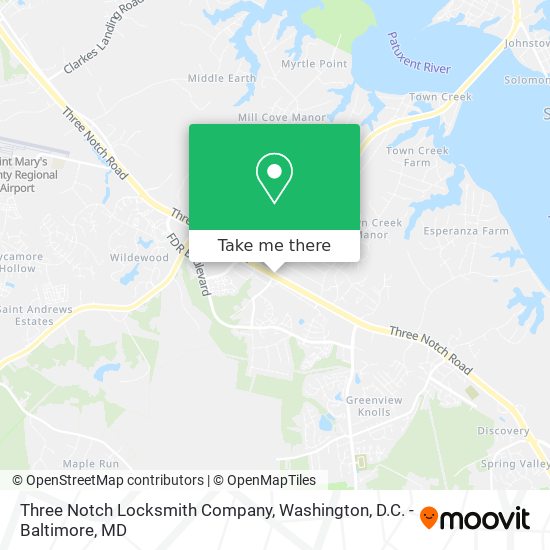 Mapa de Three Notch Locksmith Company