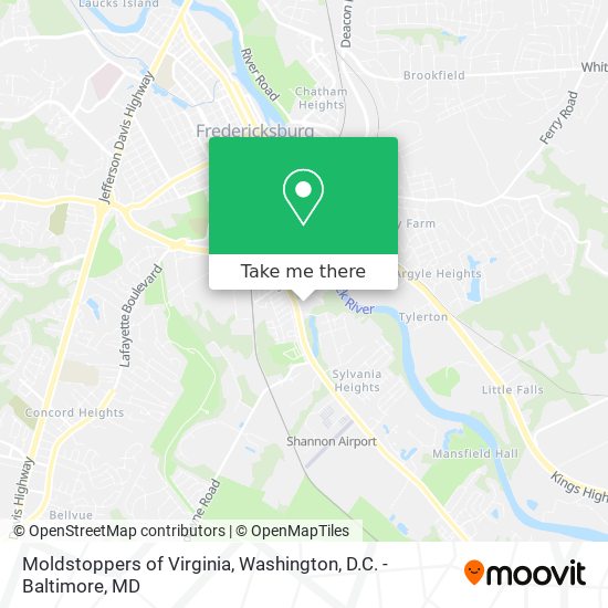 Moldstoppers of Virginia map