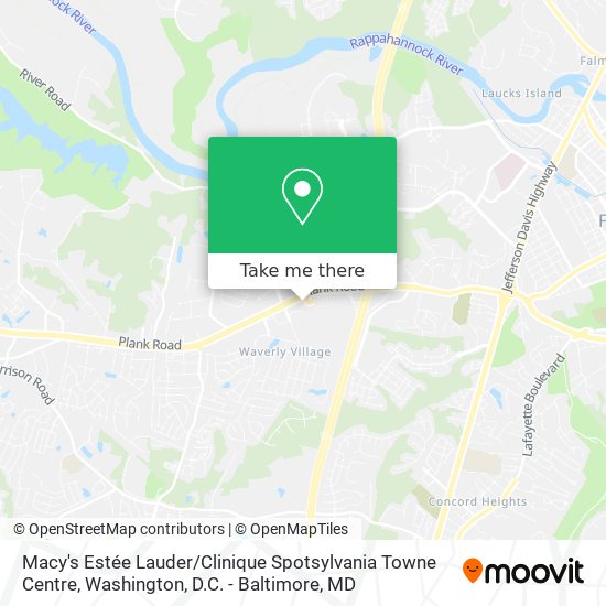 Mapa de Macy's Estée Lauder / Clinique Spotsylvania Towne Centre