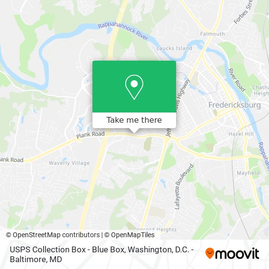 Mapa de USPS Collection Box - Blue Box