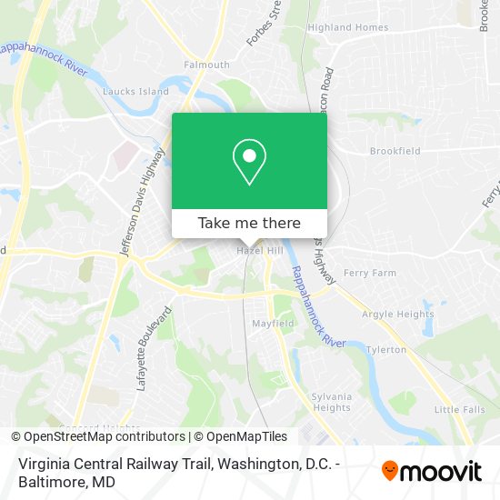 Mapa de Virginia Central Railway Trail