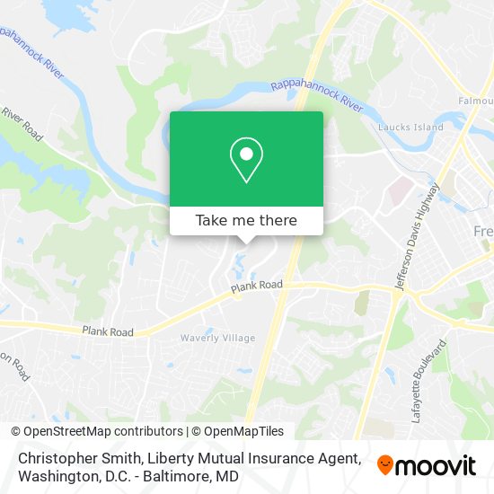 Christopher Smith, Liberty Mutual Insurance Agent map