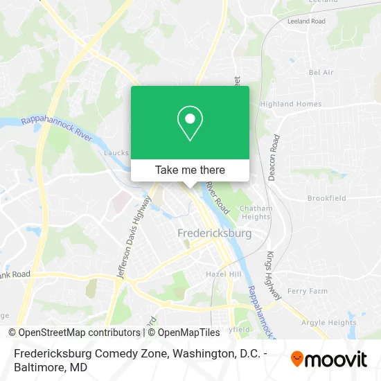 Fredericksburg Comedy Zone map