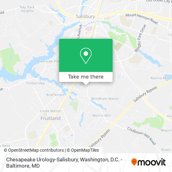 Chesapeake Urology-Salisbury map