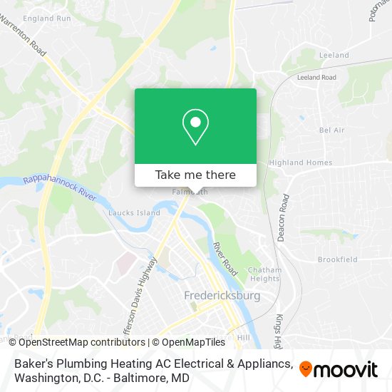 Mapa de Baker's Plumbing Heating AC Electrical & Appliancs