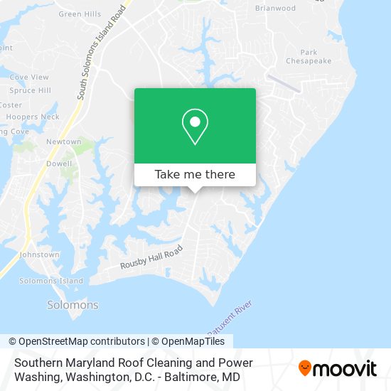 Southern Maryland Roof Cleaning and Power Washing map