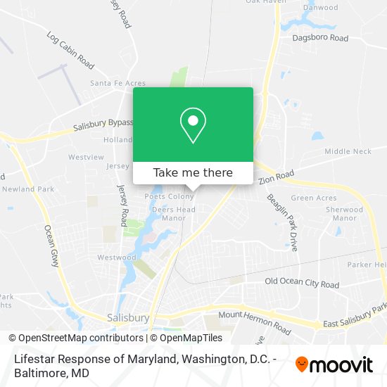 Lifestar Response of Maryland map