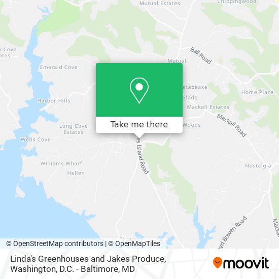 Linda's Greenhouses and Jakes Produce map