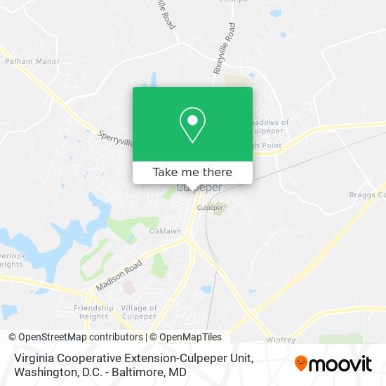 Virginia Cooperative Extension-Culpeper Unit map