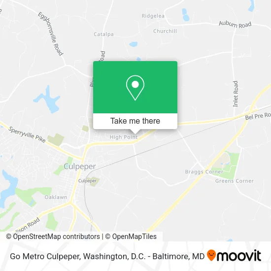 Go Metro Culpeper map
