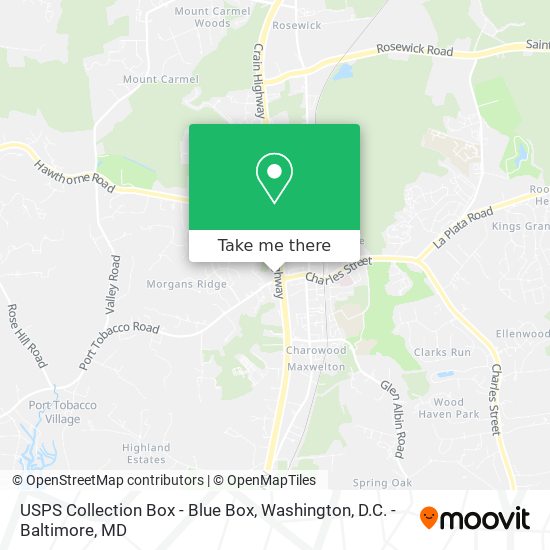 Mapa de USPS Collection Box - Blue Box