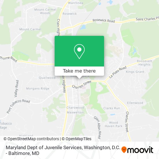 Maryland Dept of Juvenile Services map