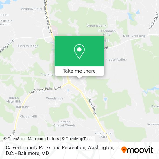 Calvert County Parks and Recreation map
