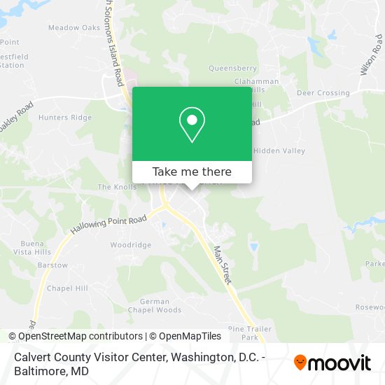 Calvert County Visitor Center map