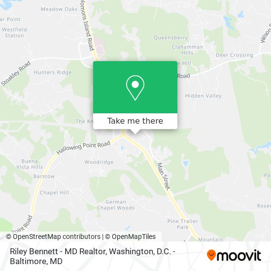 Mapa de Riley Bennett - MD Realtor