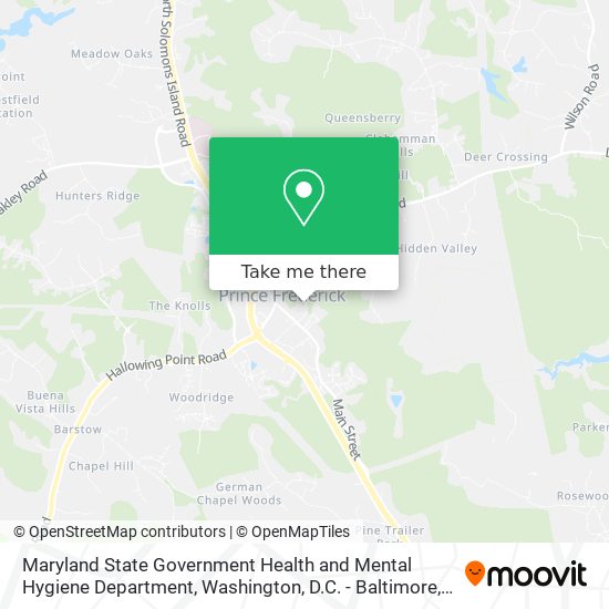 Maryland State Government Health and Mental Hygiene Department map