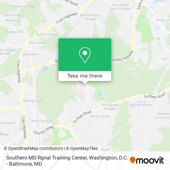Southern MD Rgnal Training Center map