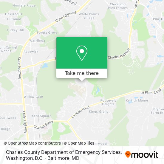 Charles County Department of Emergency Services map
