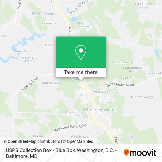 USPS Collection Box - Blue Box map