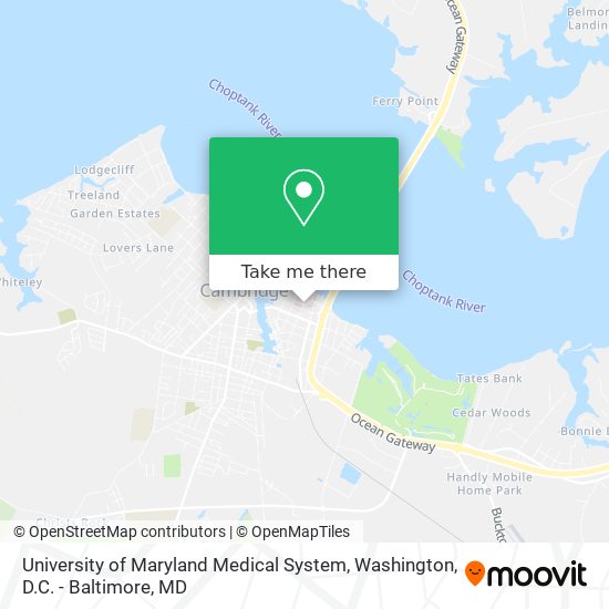 Mapa de University of Maryland Medical System