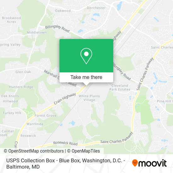 USPS Collection Box - Blue Box map