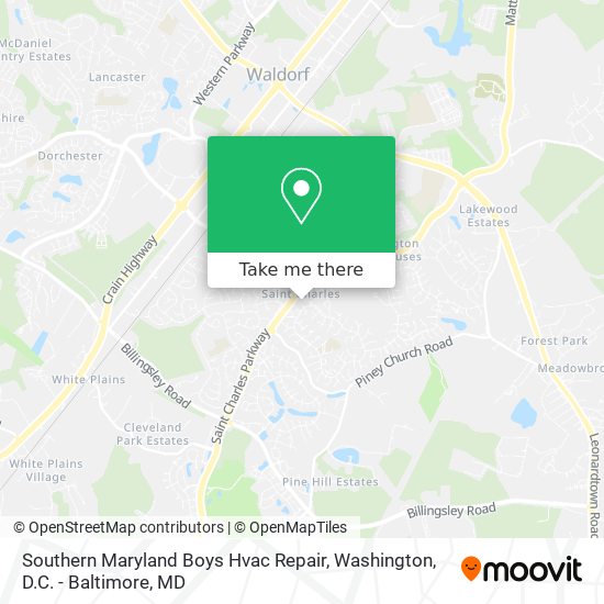 Mapa de Southern Maryland Boys Hvac Repair