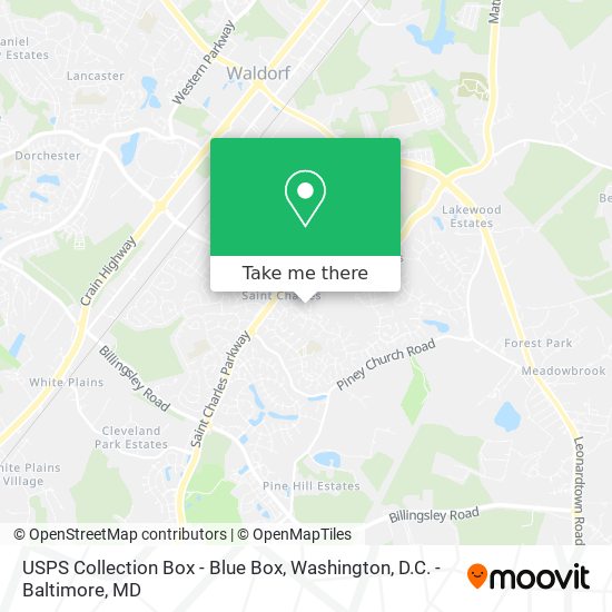 Mapa de USPS Collection Box - Blue Box