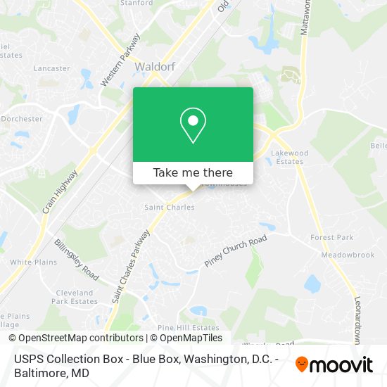 USPS Collection Box - Blue Box map