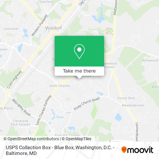 Mapa de USPS Collection Box - Blue Box