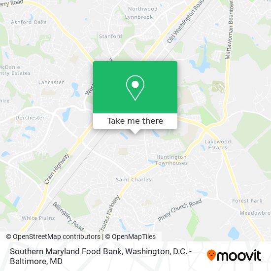 Southern Maryland Food Bank map