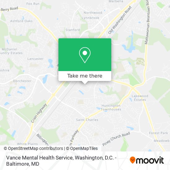 Vance Mental Health Service map