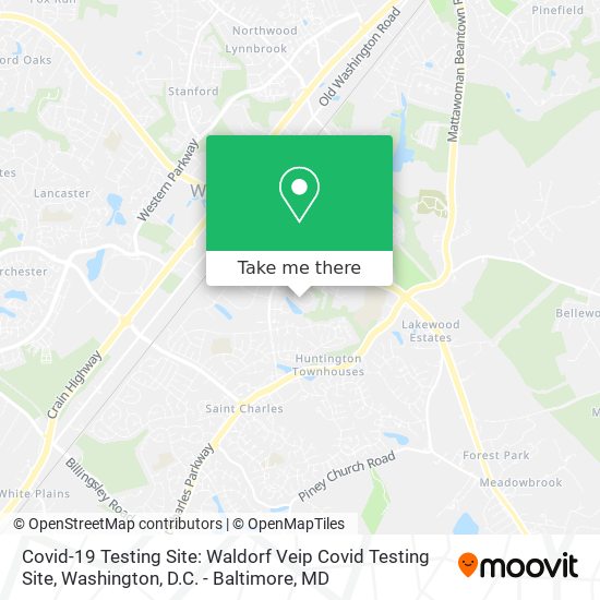 Covid-19 Testing Site: Waldorf Veip Covid Testing Site map