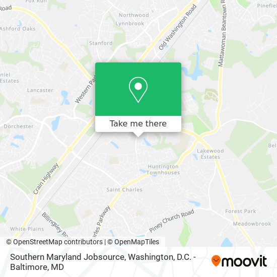 Mapa de Southern Maryland Jobsource