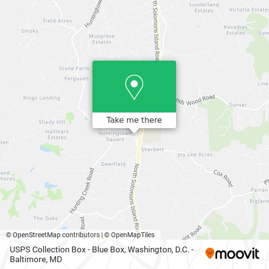 Mapa de USPS Collection Box - Blue Box