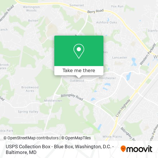 USPS Collection Box - Blue Box map