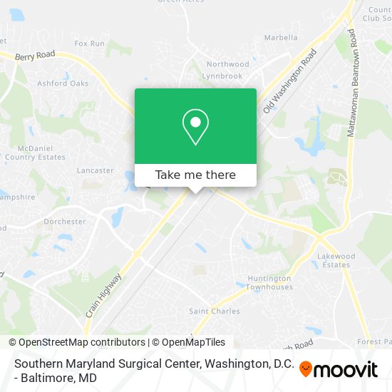 Mapa de Southern Maryland Surgical Center