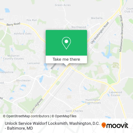 Unlock Service Waldorf Locksmith map