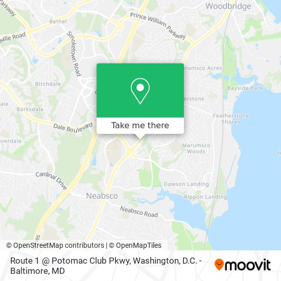 Route 1 @ Potomac Club Pkwy map