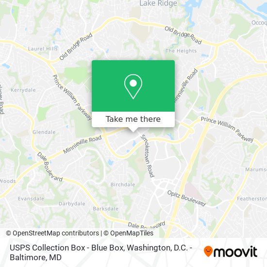 Mapa de USPS Collection Box - Blue Box